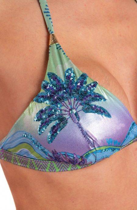 Pin Up Stars Bikini Brassiere Slip Fiocchi Stampa Ricamo Paillettes Dune Offerte