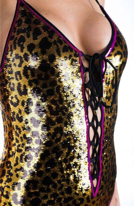 Pin Up Stars Costume Intero Full Paillettes Macula Vendita