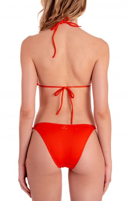 Pin Up Stars Bikini Triangolo Imbottito Slip Fiocchi Foglie Laser Tinta Unita Consegna Veloce