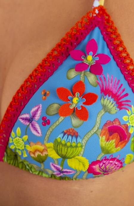 Pin Up Stars Bikini Triangolo Imbottito Slip Fiocchi Jungla Attitude Presa