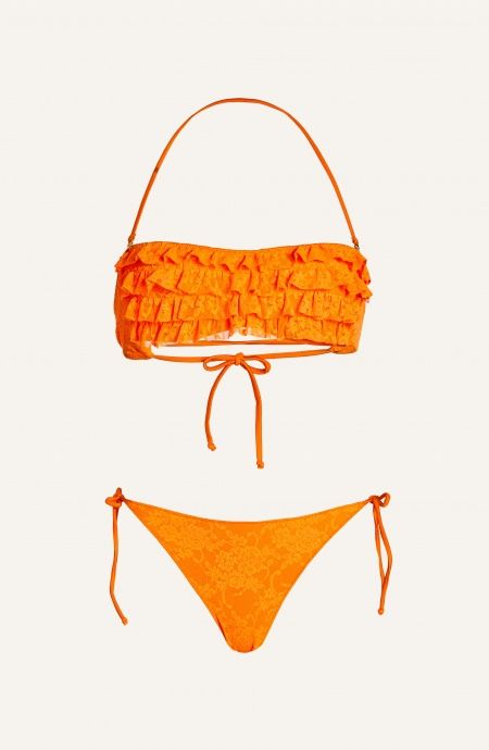 Pin Up Stars Bikini Fascia Slip Brasiliana Rouches Pizzo Promozione Limitata