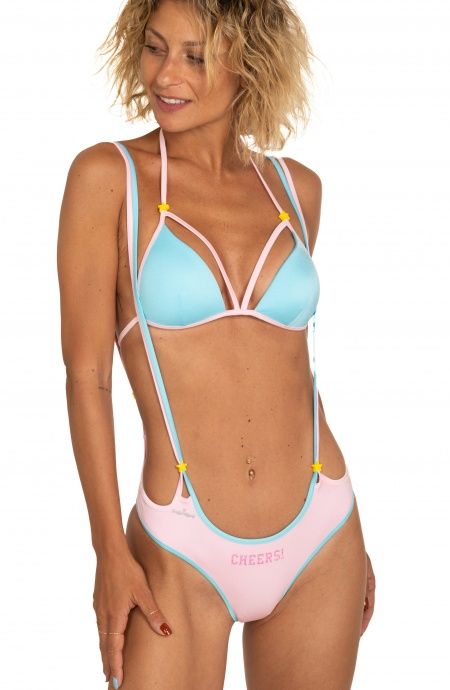 Pin Up Stars Bikini Triangolo Fisso Slip Con Bretelle Tinta Unita Offerte