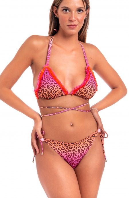 Pin Up Stars Bikini Triangolo Imbottito Con Rouge in Lycra Stampa Macula Hotsell