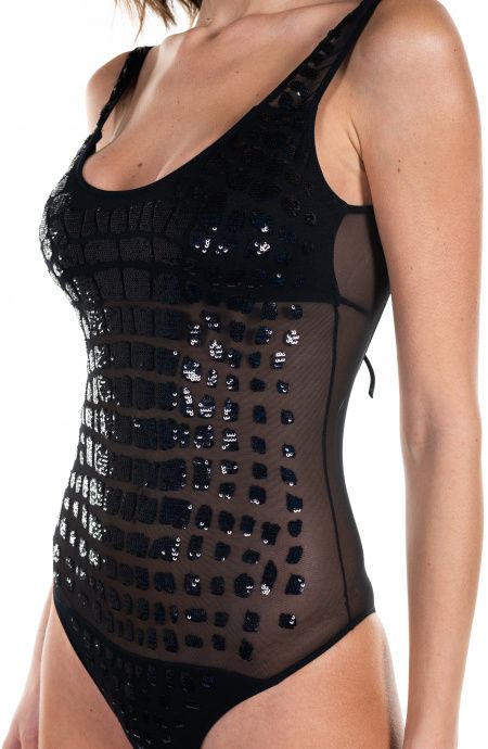 Pin Up Stars Costume Da Bagno Intero Cocco Ricamo Paillettes Vendita Calda