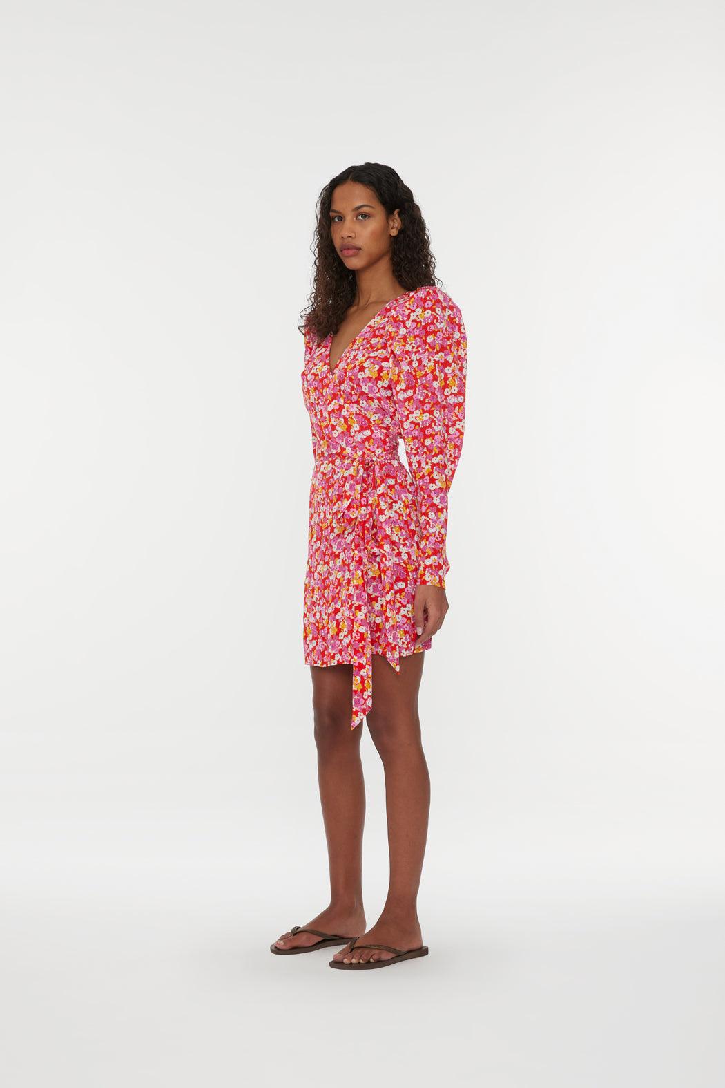 Reina Olga Jacquard Mini Wrap Dress Fino Al -60%