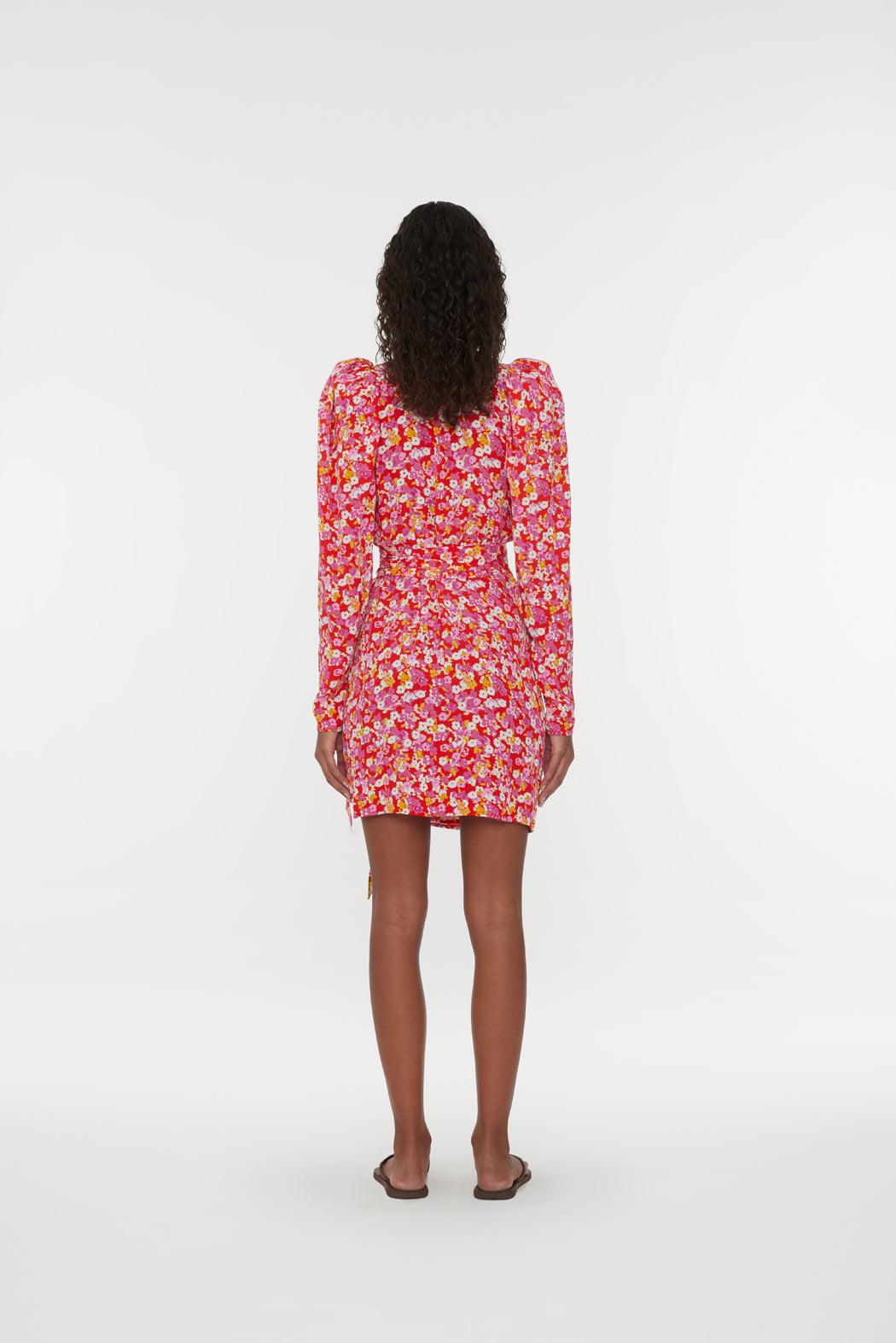 Reina Olga Jacquard Mini Wrap Dress Fino Al -60%