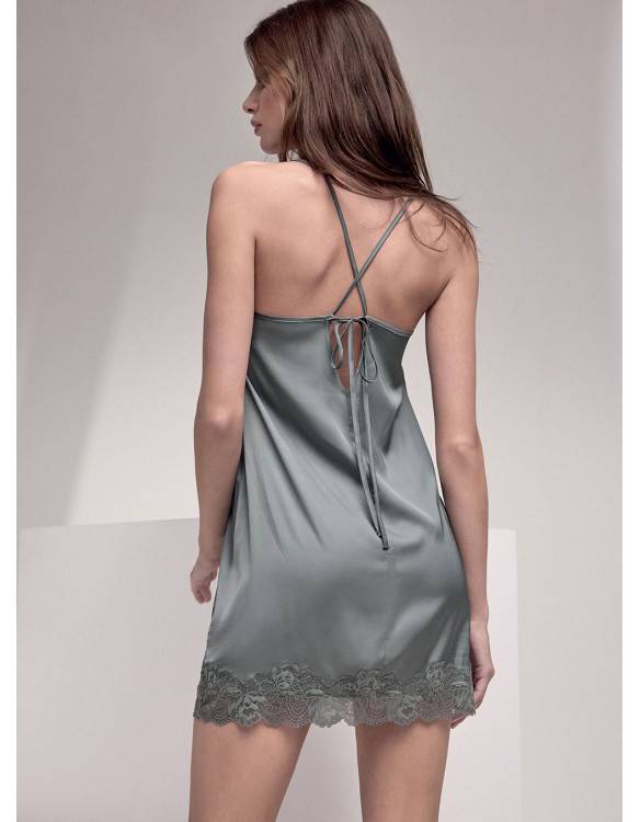Lormar Camicia da notte spalla stretta - Serie SATÈN Moda