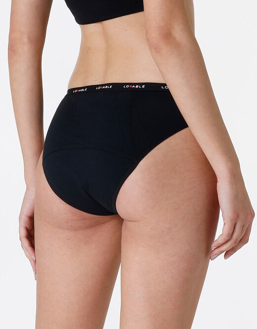 ﻿Lovable NUOVO Slip da ciclo lavabile in cotone biologico certificato, colore nero, per flusso abbondante Promozione