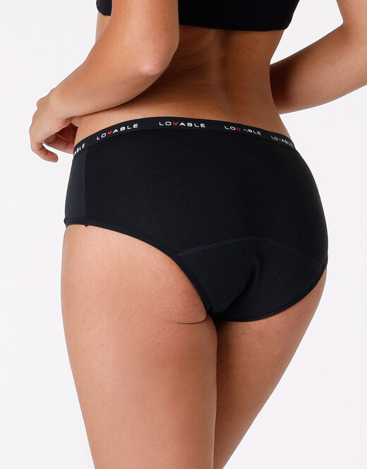 Lovable Culotte da ciclo lavabile flusso abbondante in cotone biologico certificato, nero Soddisfazione Garantita