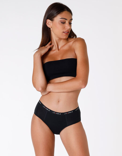 Lovable Culotte da ciclo lavabile flusso abbondante in cotone biologico certificato, nero Soddisfazione Garantita