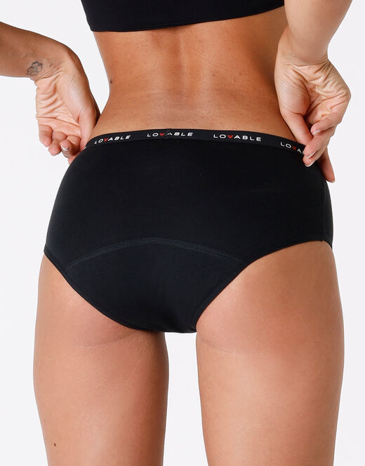 Lovable Culotte da ciclo lavabile flusso medio in cotone biologico certificato, nero Fino Al -60%