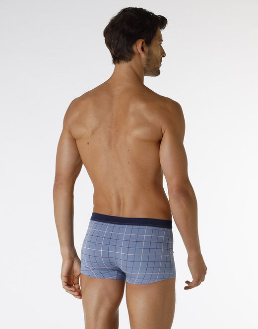 Lovable Boxer Casual Stretch Cotton in cotone elasticizzato, azzurro con stampa a quadri Convenienza