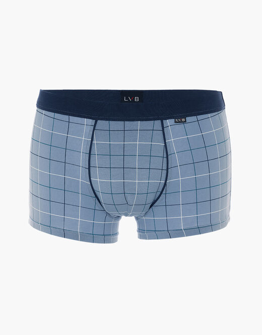 Lovable Boxer Casual Stretch Cotton in cotone elasticizzato, azzurro con stampa a quadri Convenienza
