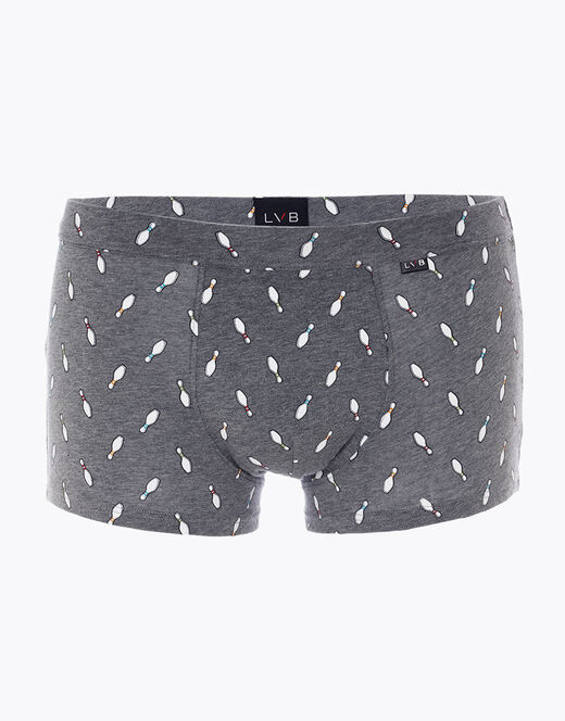 Lovable Boxer Printed Stretch Cotton in cotone elasticizzato, grigio melange stampato Economico
