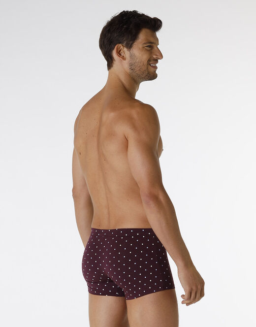 Lovable Boxer Classic Cotton Modal, bordeaux con stampa geometrica In Vendita