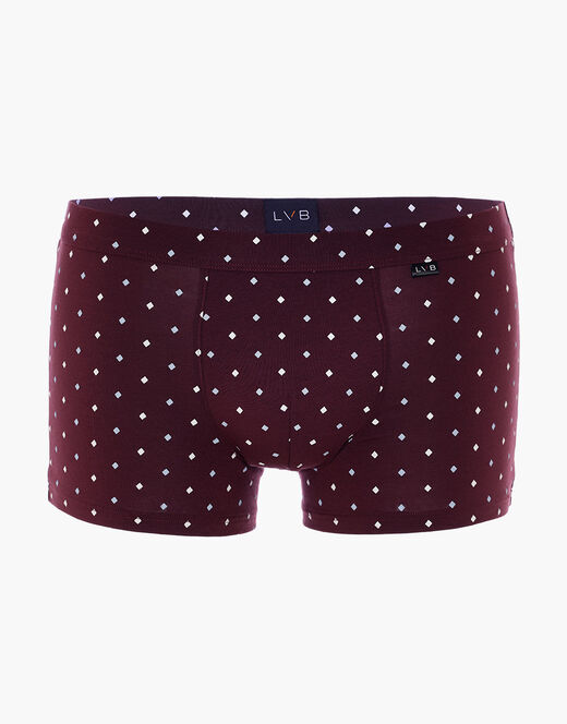 Lovable Boxer Classic Cotton Modal, bordeaux con stampa geometrica In Vendita