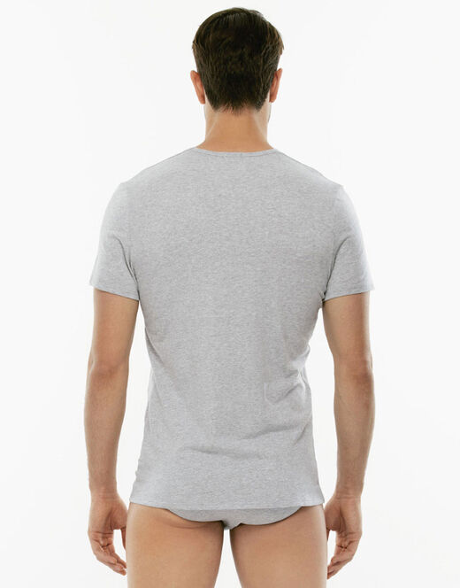 Lovable T-Shirt Cotton Stretch in cotone elasticizzato scollo a V, grigio melange Offerte