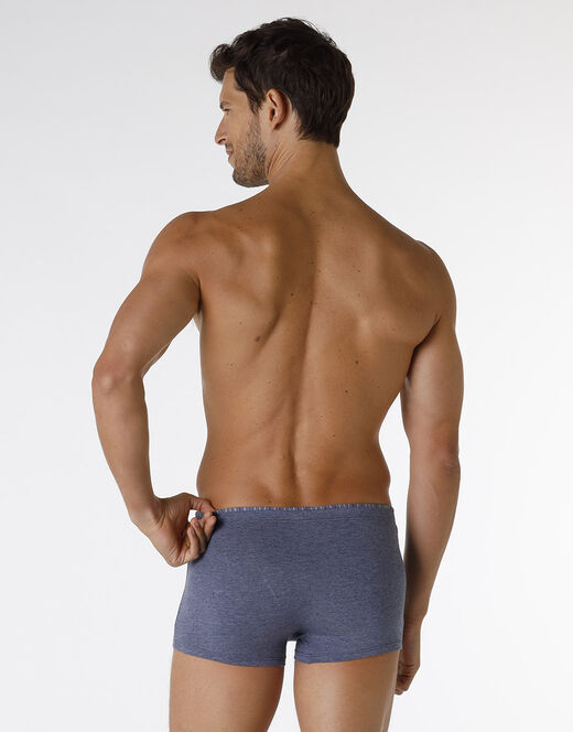 Lovable Boxer Rephined Cotton Modal, blu melange Saldi Di Fabbrica