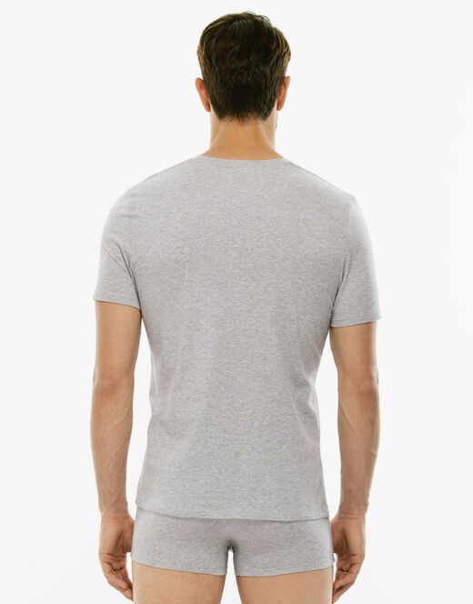 Lovable T-Shirt uomo con scollo a V profondo Supima Premium Cotton, grigio melange Nuovo