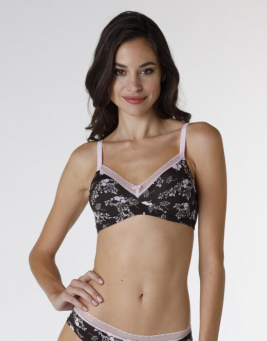 Lovable Reggiseno senza ferretto My Daily Comfort Printed in microfibra, fiori caffè Economico