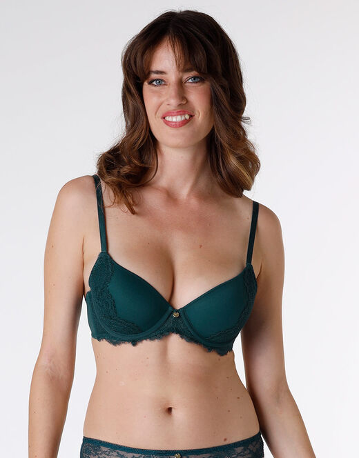 Lovable Reggiseno imbottito con ferretto Beauty Lace in pizzo e tulle, ottanio Moda