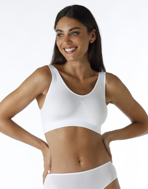 Lovable Reggiseno brassière yoga Active Comfort a basso impatto, bianco Sottocosto