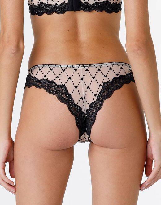 Lovable Brasiliano Velvet Tulle in pizzo e tulle, skin e nero Presa