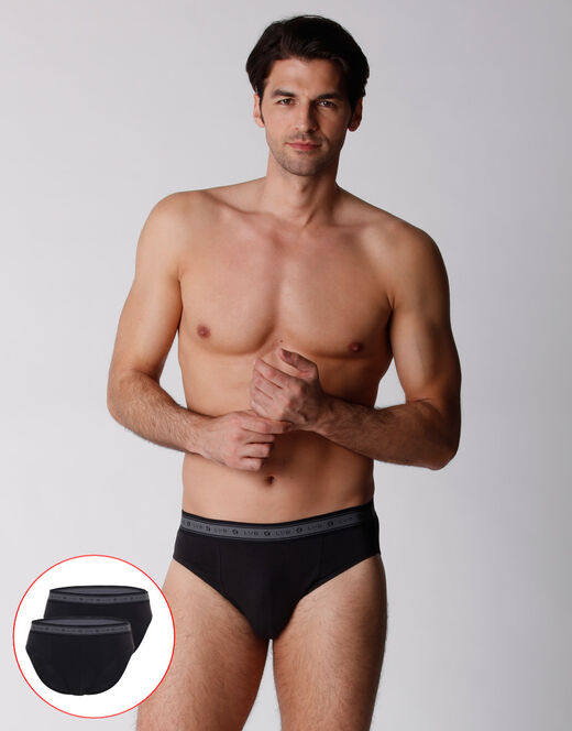 Lovable Slip bipack uomo in cotone biologico, nero In Vendita