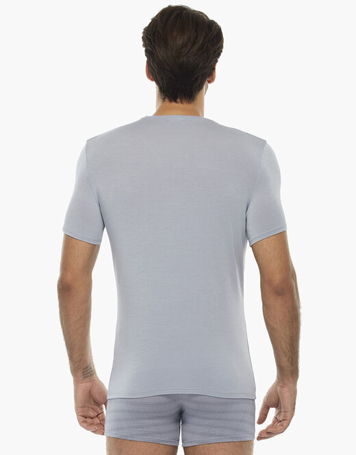 Lovable T-shirt uomo con scollo a v in micromodal, grigio chiaro Vendita Economica