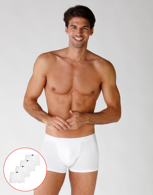 Lovable Boxer in cotone elasticizzato, confezione x4 bianco