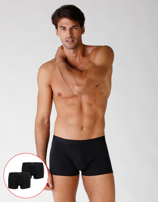 Lovable Bipack boxer in cotone elasticizzato, nero Sottocosto