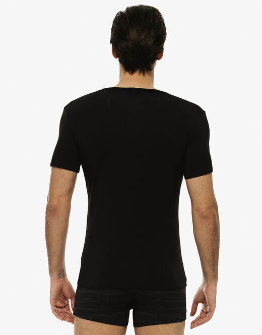 Lovable T-shirt uomo con scollo a v in micromodal, nera Negozio