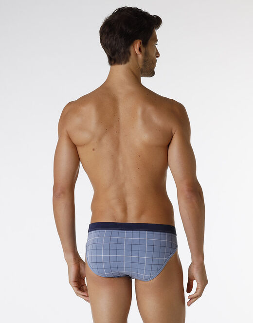 Lovable Slip Casual Stretch Cotton in cotone elasticizzato, azzurro con stampa a quadri Acquista Ora