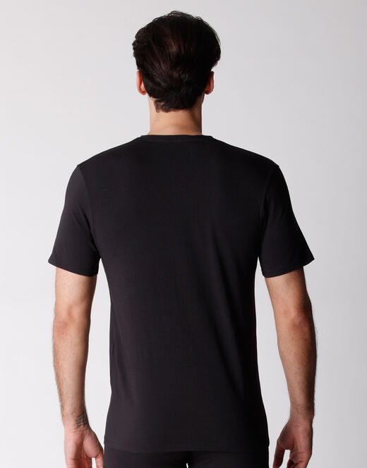 Lovable T-shirt scollo a V uomo in cotone biologico, confezione x2 nero Promozione Limitata