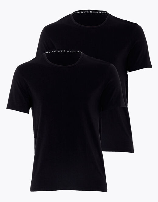 Lovable T-shirt scollo a V uomo in cotone biologico, confezione x2 nero Promozione Limitata