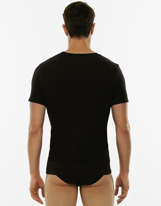 Lovable T-Shirt girocollo Cotton Stretch in cotone elasticizzato, nero Novità