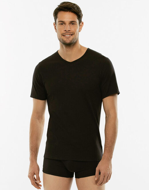Lovable T-shirt 100% cotone Pure Cotton con scollo a V, nero Sconto
