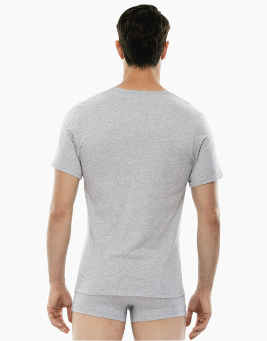 Lovable T-shirt 100% cotone Pure Cotton con scollo a V, grigio melange Moda