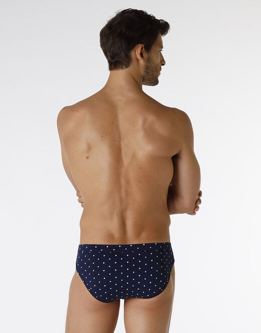 Lovable Slip Classic Cotton Modal, blu navy con stampa geometrica Nuovo