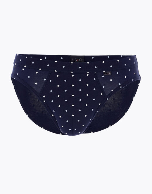 Lovable Slip Classic Cotton Modal, blu navy con stampa geometrica Nuovo