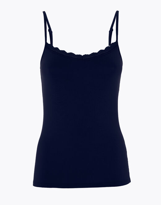 Lovable Top Basic Soul in viscosa e pizzo, blu scuro Online