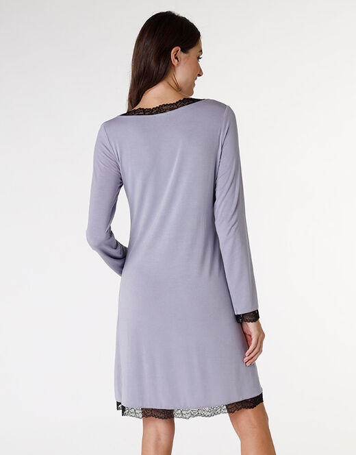 Lovable Camicia da notte in jersey di modal elasticizzato, tornado chiaro In Linea