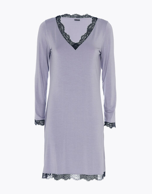 Lovable Camicia da notte in jersey di modal elasticizzato, tornado chiaro In Linea