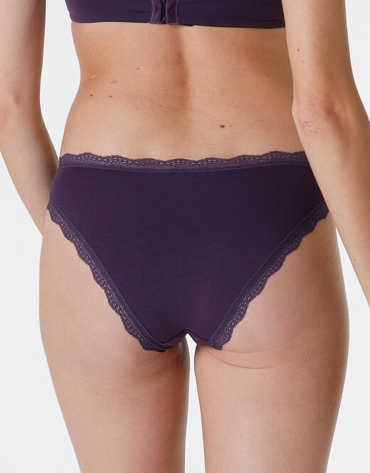 Lovable Slip Lovable Panties in cotone e pizzo elasticizzati, tornado scuro Economico