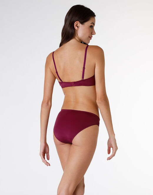 Lovable Slip Exquisite Lace in pizzo e microfibra, bordeaux In Vendita