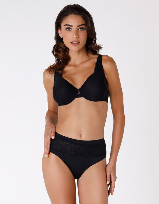 Lovable Reggiseno con ferretto Celebrity Minimizer, in pizzo e microfibra, nero Hotsell