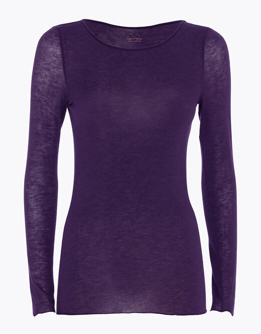 Lovable Maglia con scollo a barchetta e manica lunga in modal e cashmere, tornado scuro Saldi Di Fabbrica