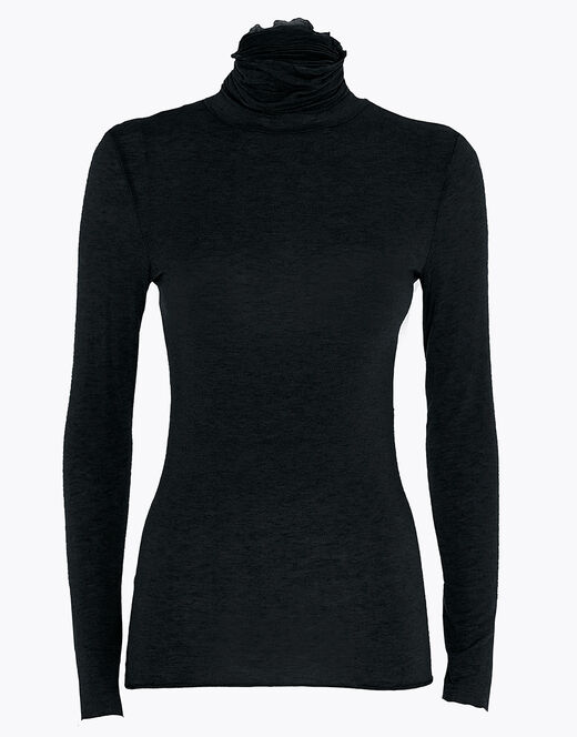 Lovable Maglia a collo alto e manica lunga in modal e cashmere, nero Negozio
