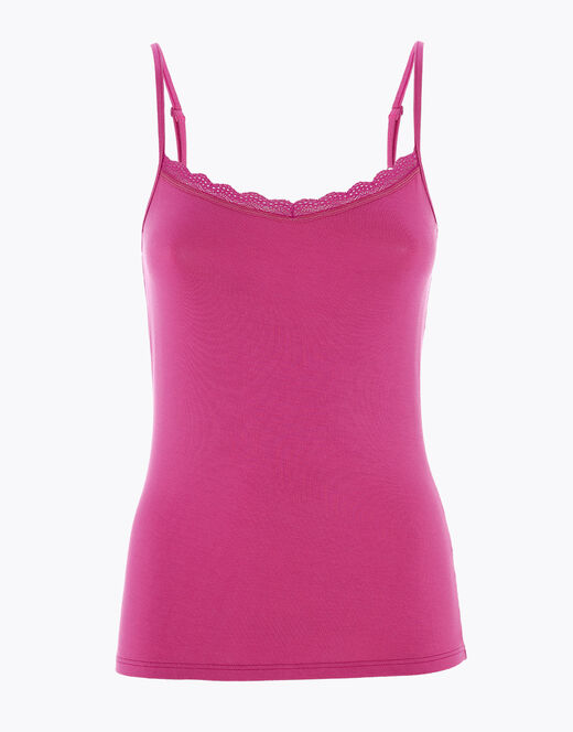 Lovable Top Basic Soul in viscosa e pizzo, rosa sorbetto Spedizione Gratuita