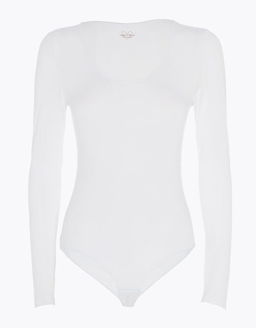 Lovable Body a manica lunga con scollo rotondo in modal, bianco Consegna Veloce